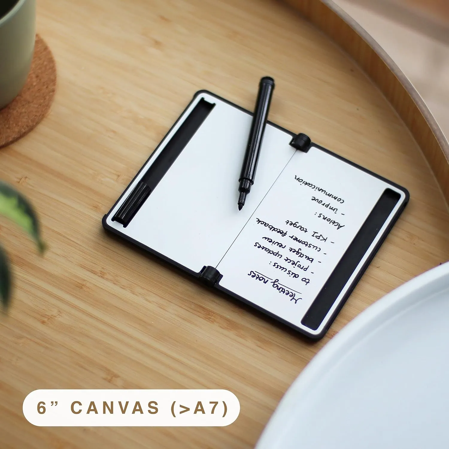 New Things Lab MEMO Whiteboard Wallet - An Innovative Mini Pocket Notebook & Aluminum RFID Blocking Wallet for Men & Women - Dry Erase Notepad w/ 6 Card Slots, Pen & Magnet Closure - Charcoal Black