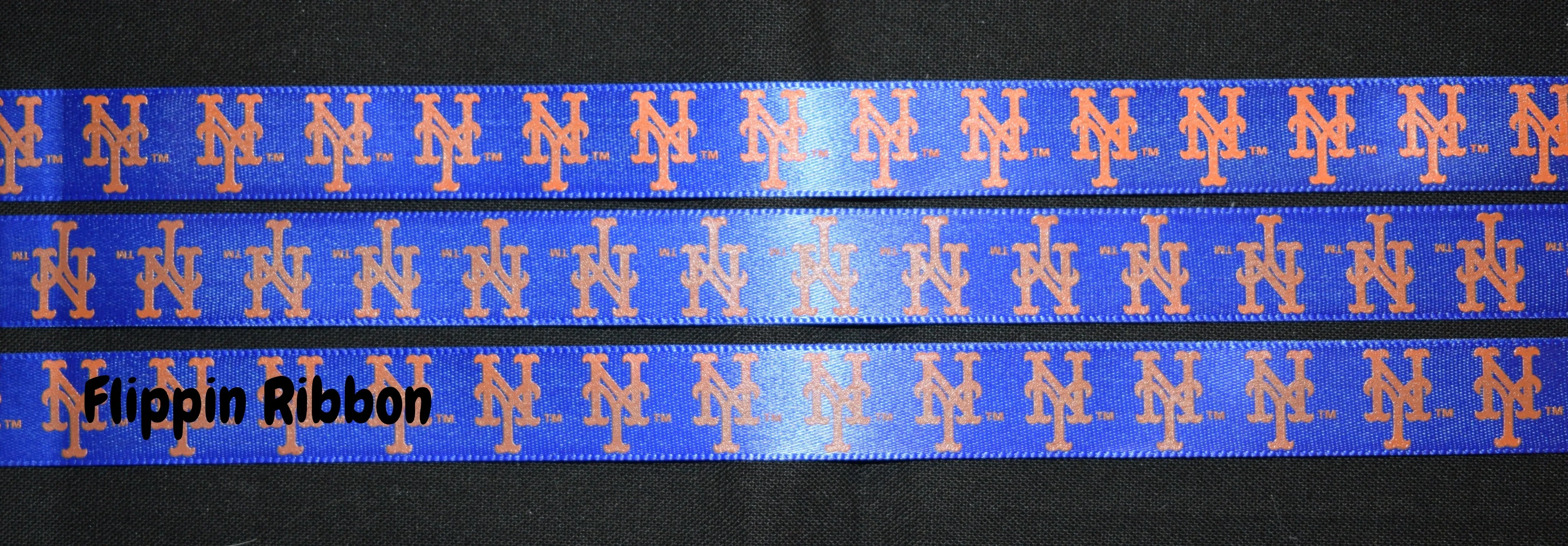 New York Mets Ribbon - 5/8 inch Printed Satin