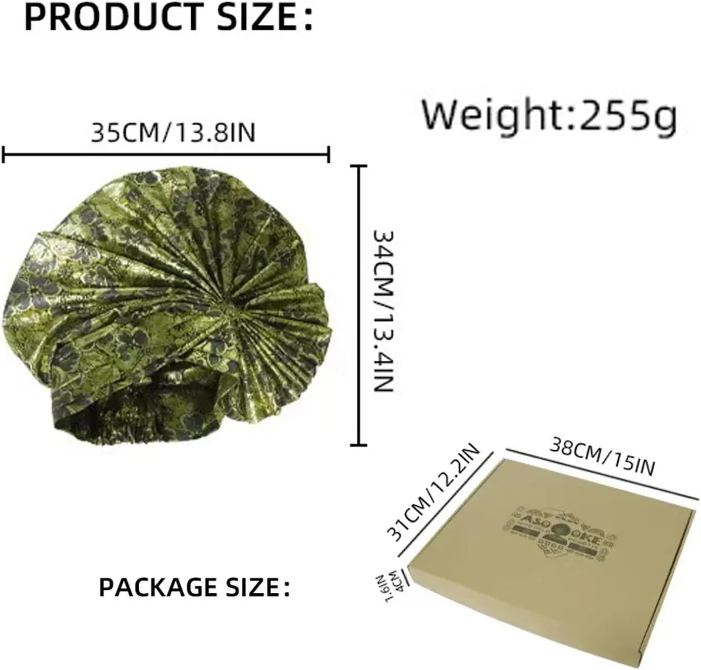 Nigerian hat Handmade Brocade Folding Fan Gorgeous African Women's Headscarf hat, Suitable for Wedding Parties