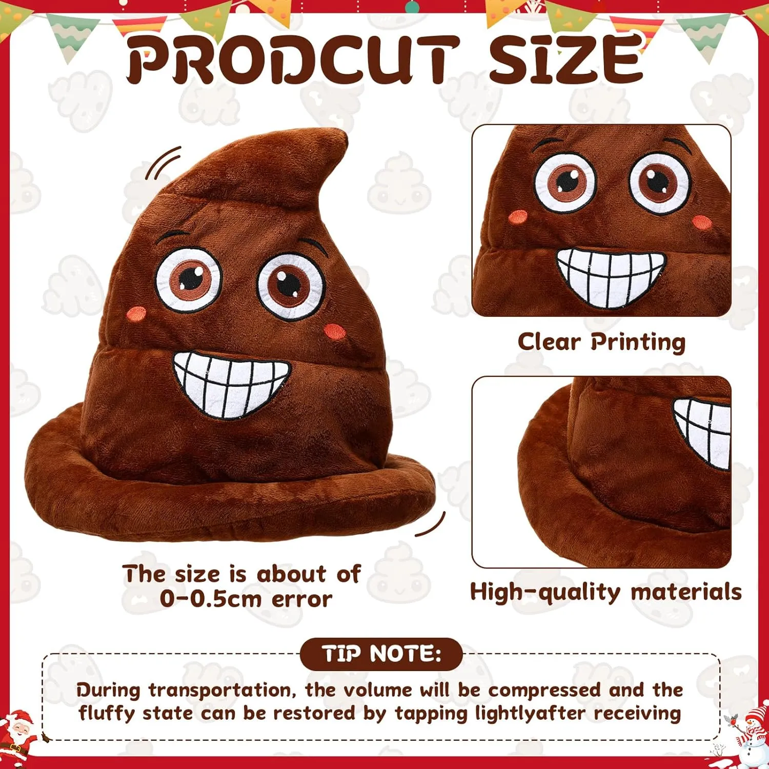 Novelty Poop Costume Hat for Adults, Includes 1 Pcs Hat and 1 Pcs Sunglasses Funny Ice cream Headwear for Cosplay Party