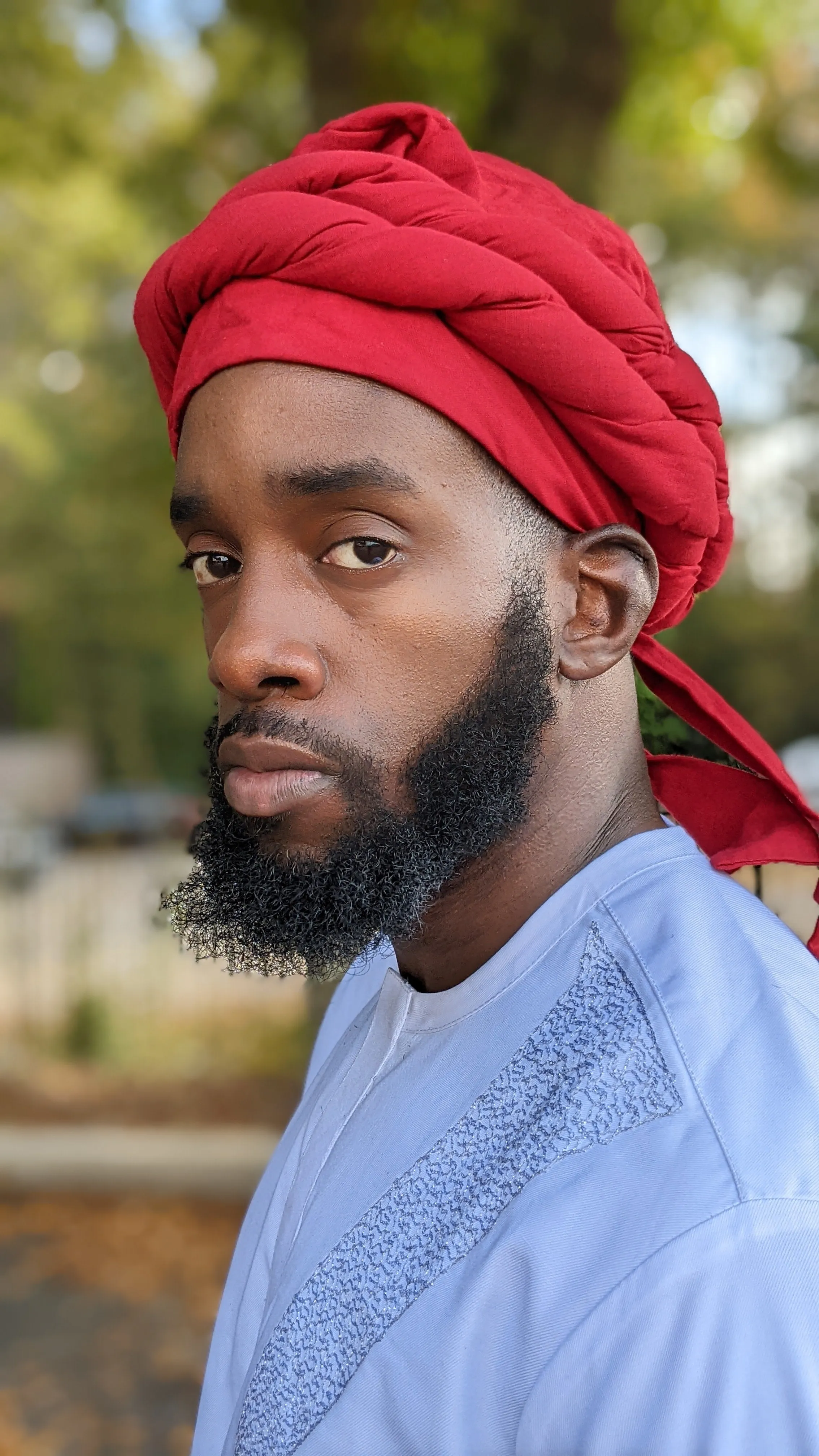 Nyekundu African pre-tied Turban wrap-DPH4097PT