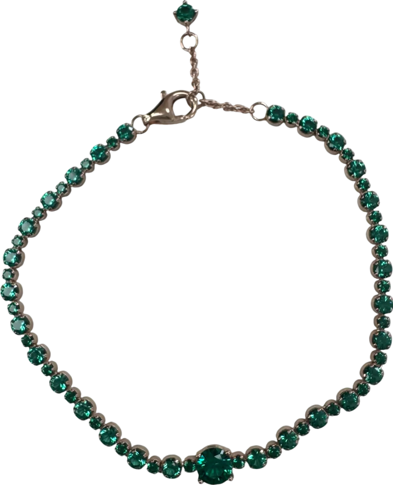 PANDO Sparkling Green Pavé Tennis Bracelet One Size