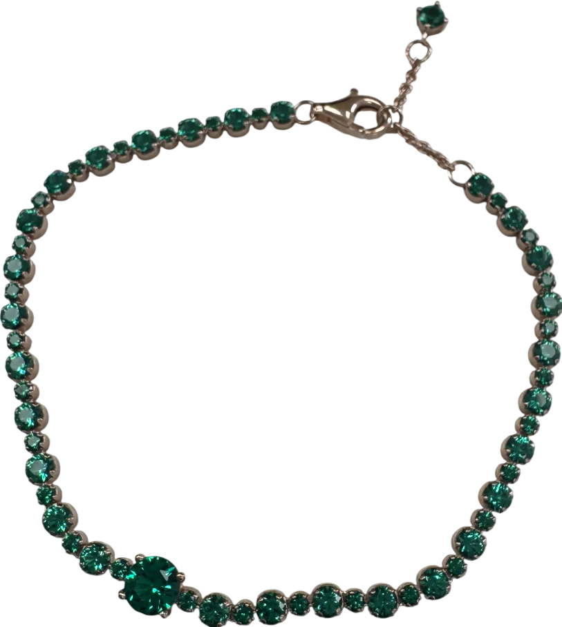 PANDO Sparkling Green Pavé Tennis Bracelet One Size
