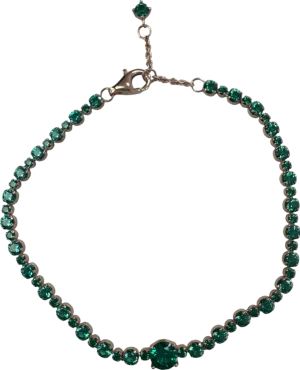 PANDO Sparkling Green Pavé Tennis Bracelet One Size