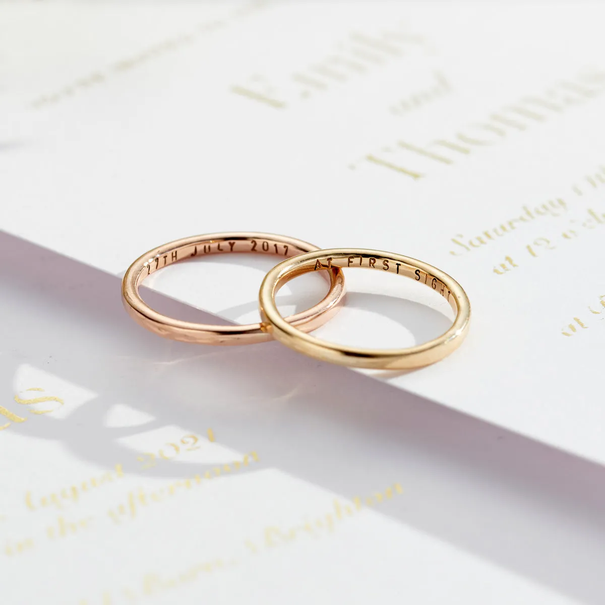Personalised 9ct Gold Slim Wedding Ring