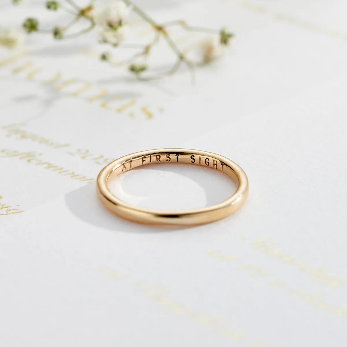 Personalised 9ct Gold Slim Wedding Ring