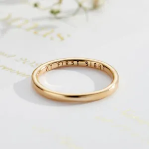 Personalised 9ct Gold Slim Wedding Ring