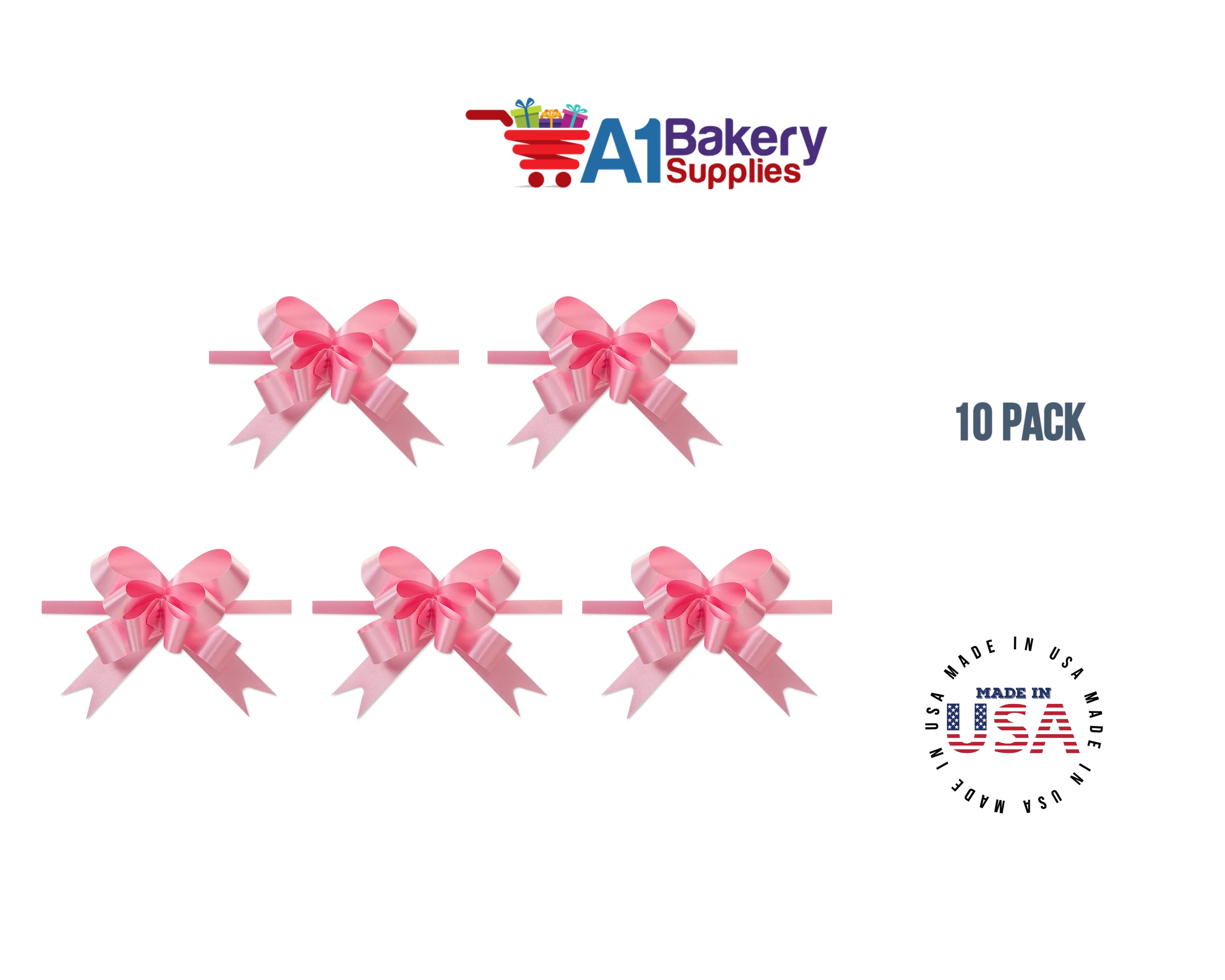 Pink 4" Butterfly pull bows of 10 Pack by A1 Bakery supplies