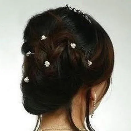 "Leia" - Pearl and Crystal Bridal Hair Pins - Set of 10