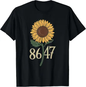 Retro 8647 Subtle Anti Trump 86 47 Floral Boho Style T-Shirt