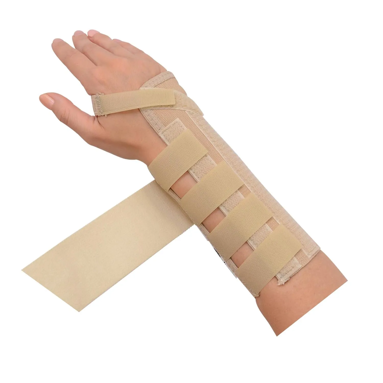 Rolyan AlignRite Wrist Support with Wrap-Around Strap, Long Length, Left, Large, Comfortable Stabilization & Support Brace, Ergonomic Thumb Opening for Full Finger Range of Motion, Breathable