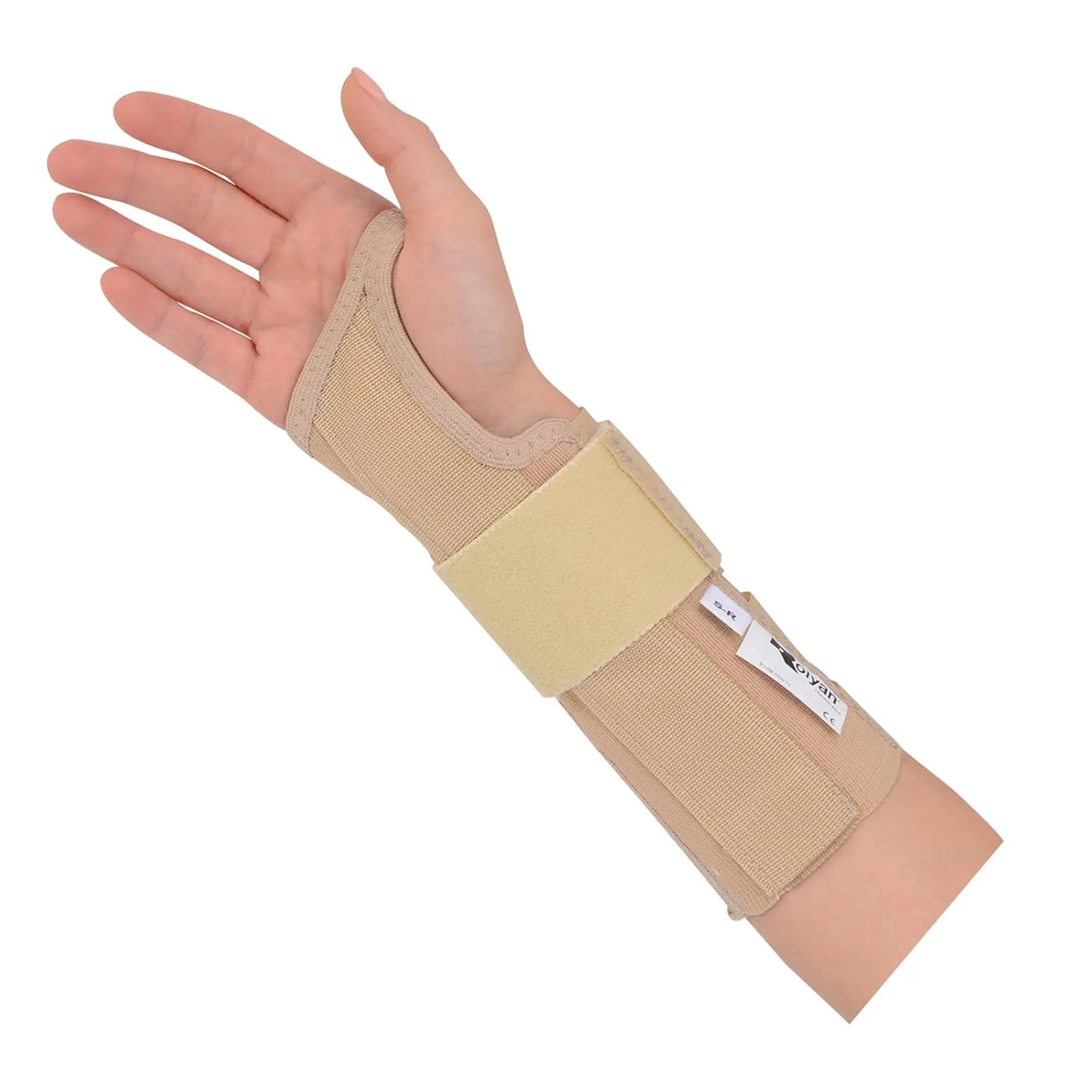 Rolyan AlignRite Wrist Support with Wrap-Around Strap, Long Length, Left, Large, Comfortable Stabilization & Support Brace, Ergonomic Thumb Opening for Full Finger Range of Motion, Breathable