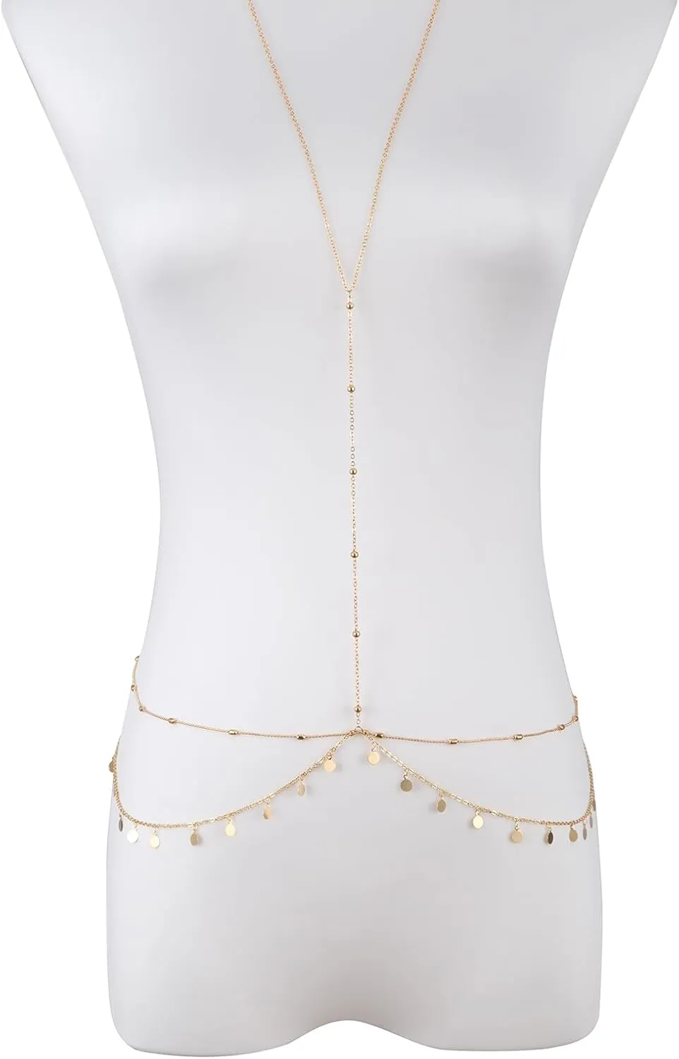 Sexy Body Chain Waist Gold Belly Chain Bikini Bra Body Jewelry Necklace Waist body Summer Beach Rhinestone Lingerie Chain Layered Adjustable