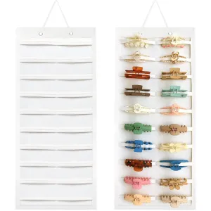 SMUK Claw Clip Organizer for Women, Hanging Mount Hair Clips Holder Organizer for Girls, Hair Bow Claw Clip Stand Storage for Wall, Door, Closet