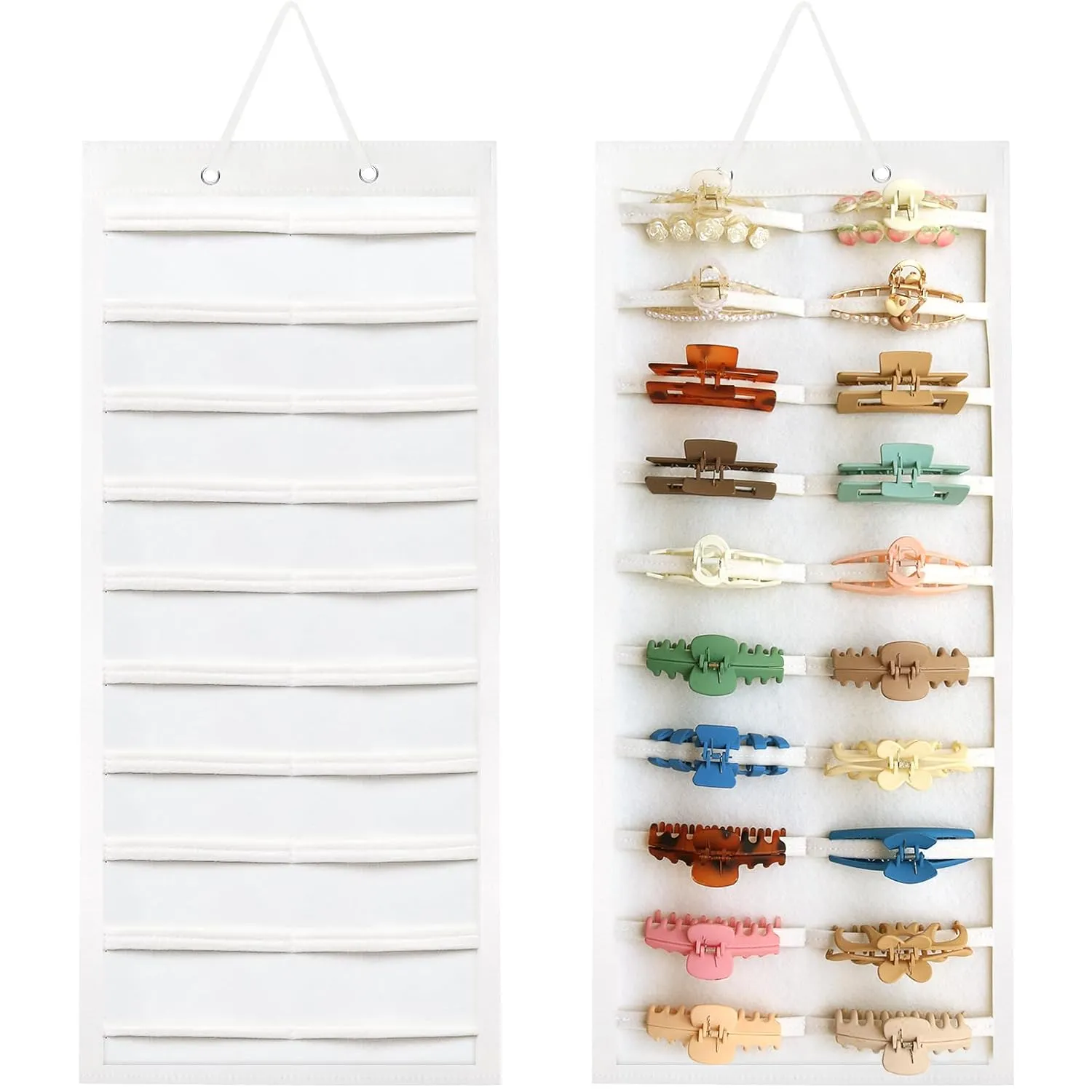 SMUK Claw Clip Organizer for Women, Hanging Mount Hair Clips Holder Organizer for Girls, Hair Bow Claw Clip Stand Storage for Wall, Door, Closet