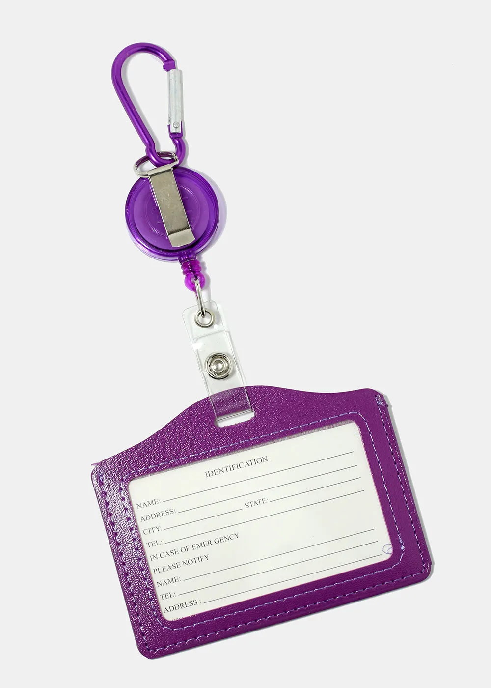 Solid Color Retractable ID Holder