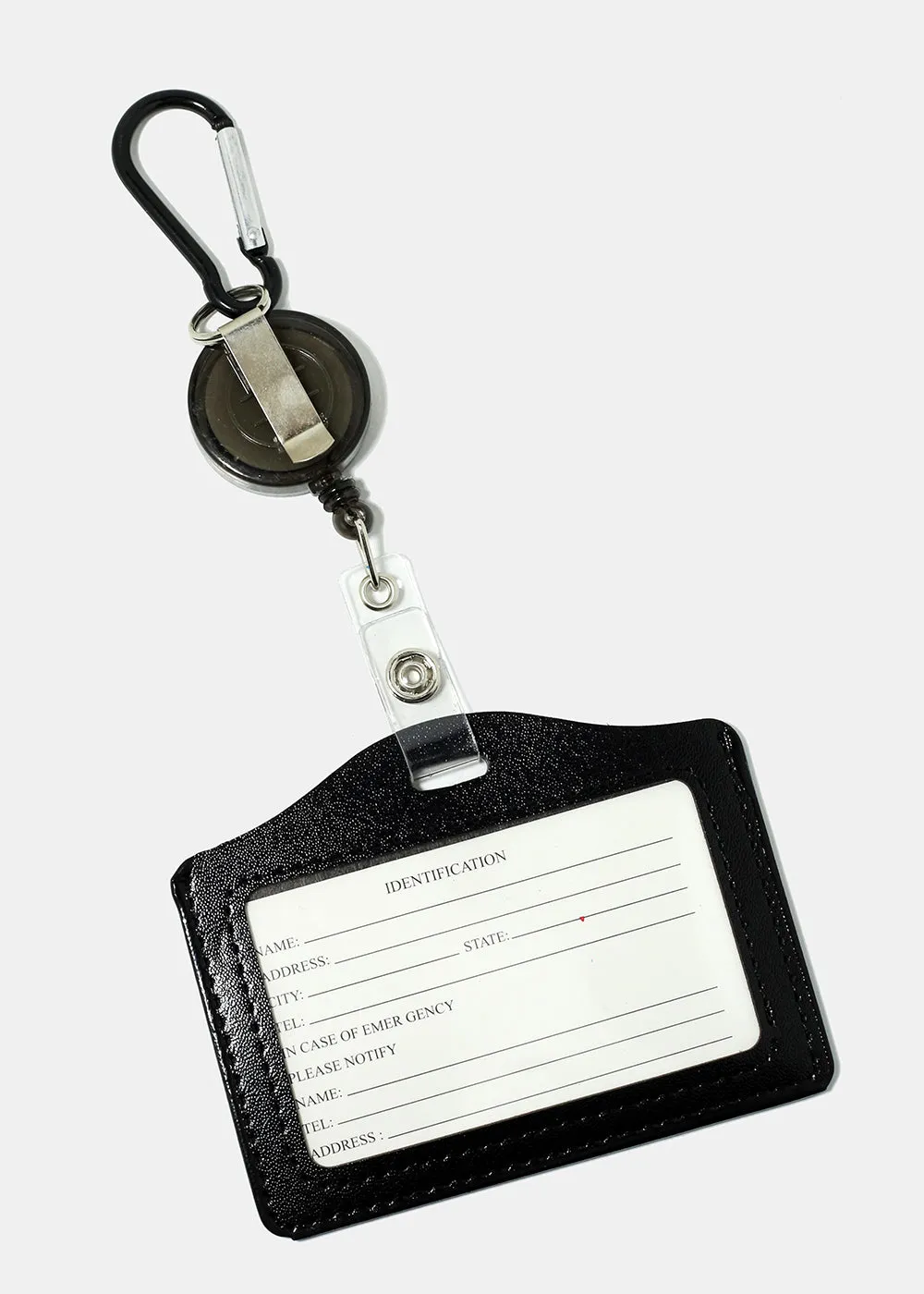 Solid Color Retractable ID Holder