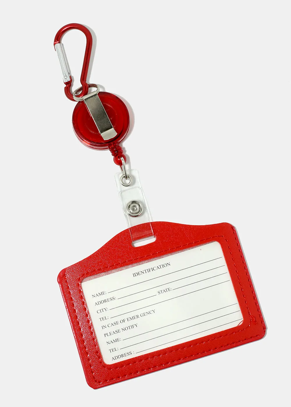 Solid Color Retractable ID Holder