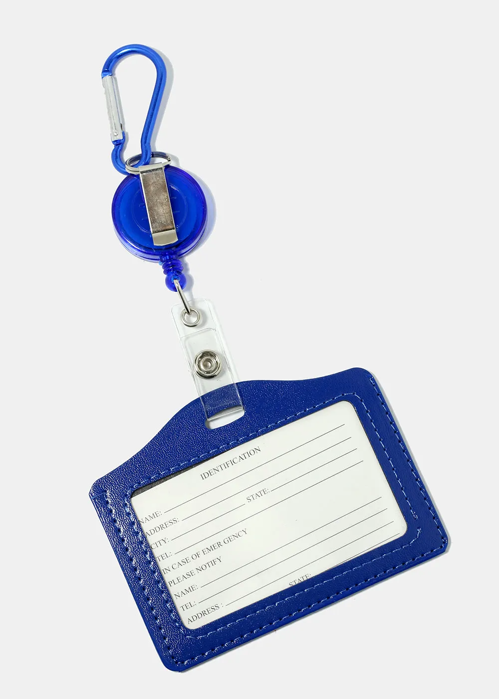 Solid Color Retractable ID Holder