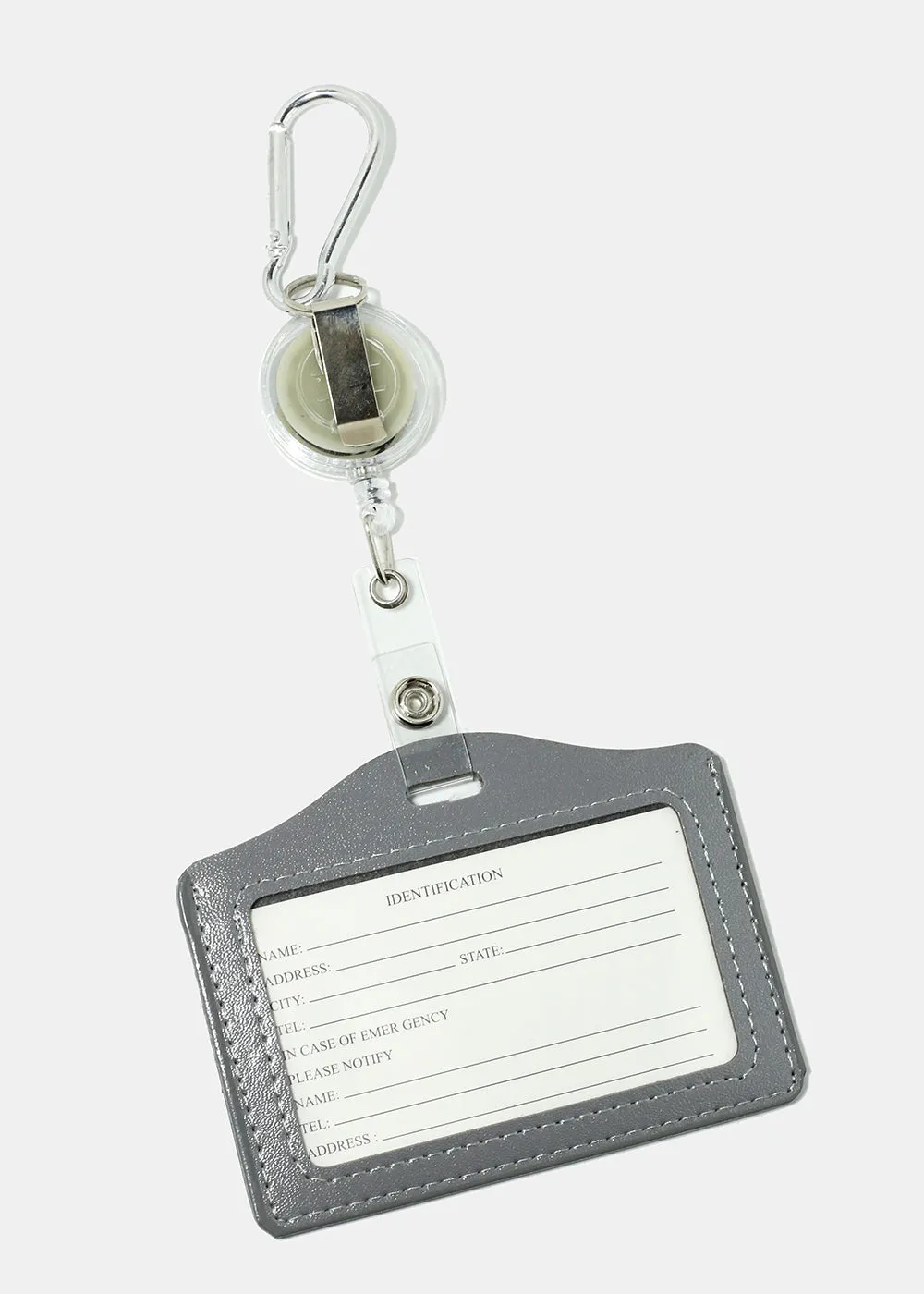 Solid Color Retractable ID Holder