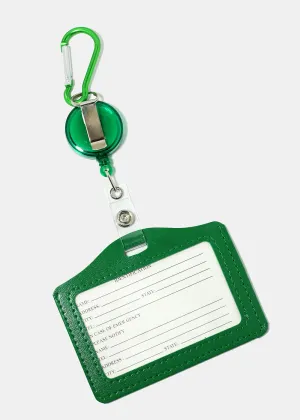 Solid Color Retractable ID Holder