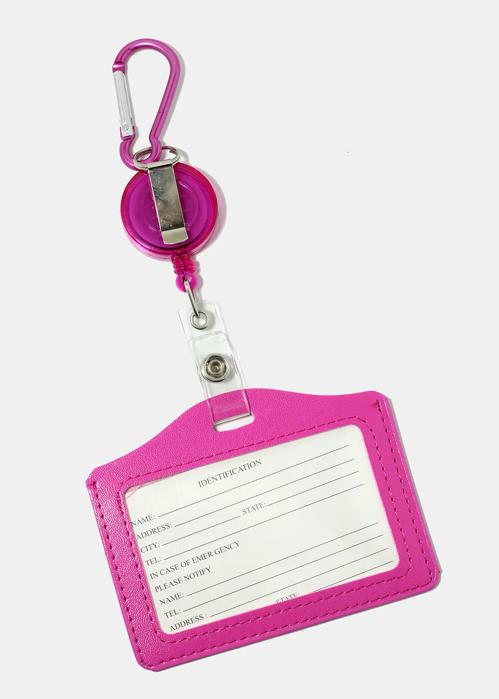 Solid Color Retractable ID Holder