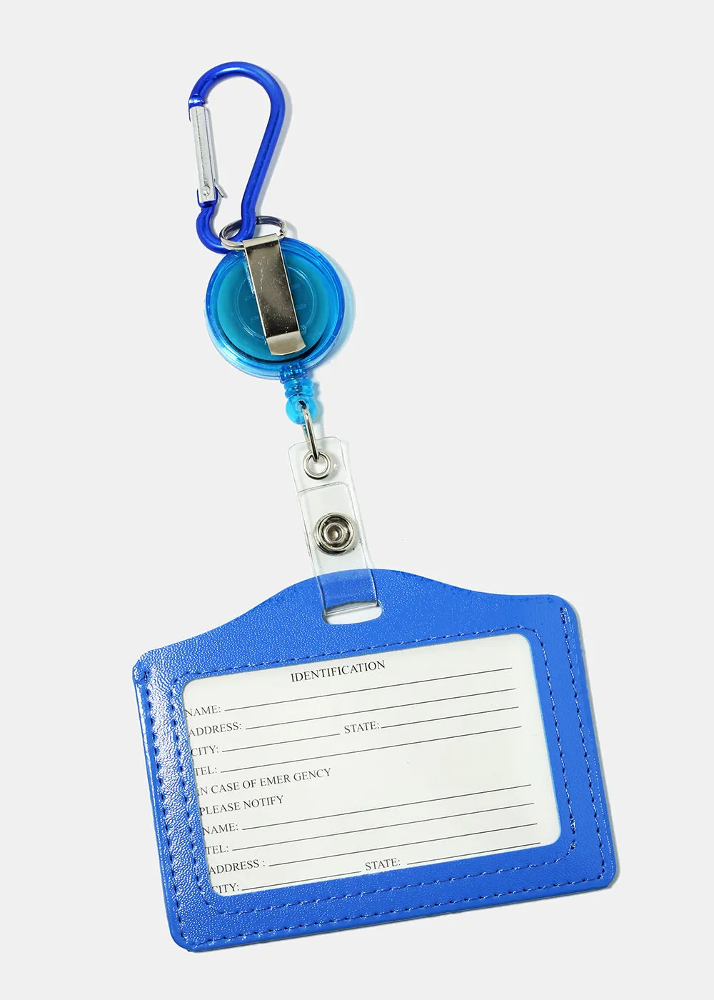 Solid Color Retractable ID Holder