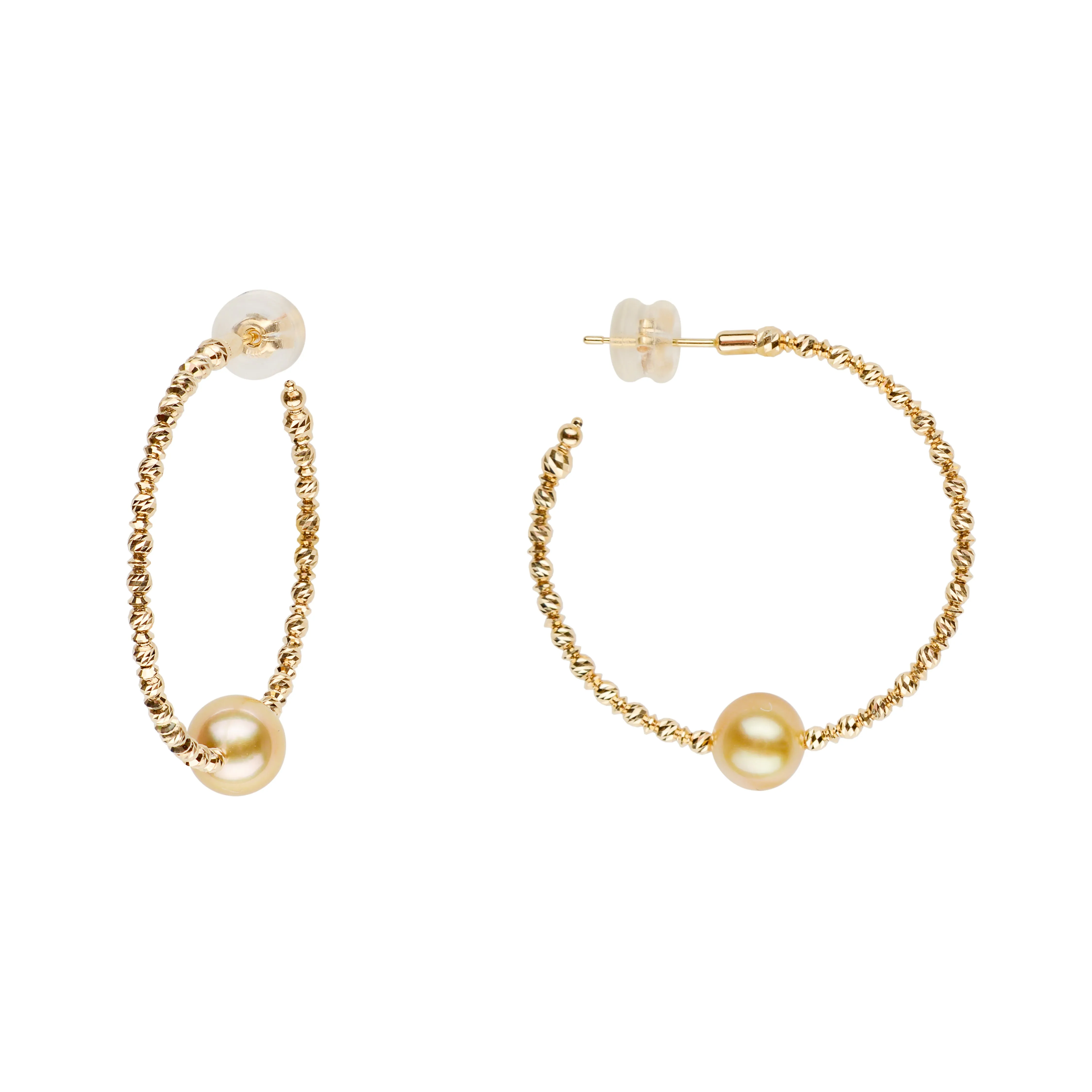 Sparkle Pearl Hoop Earrings