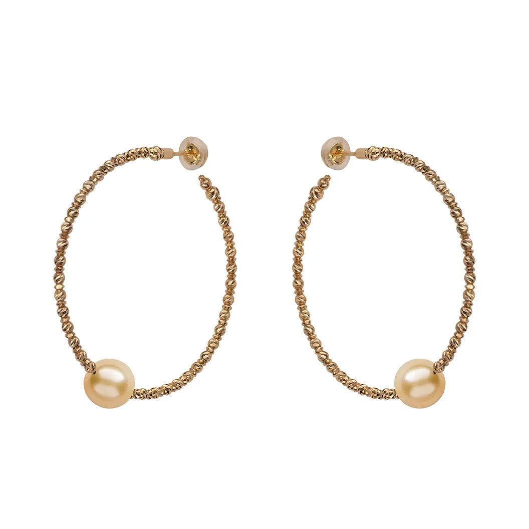 Sparkle Pearl Hoop Earrings