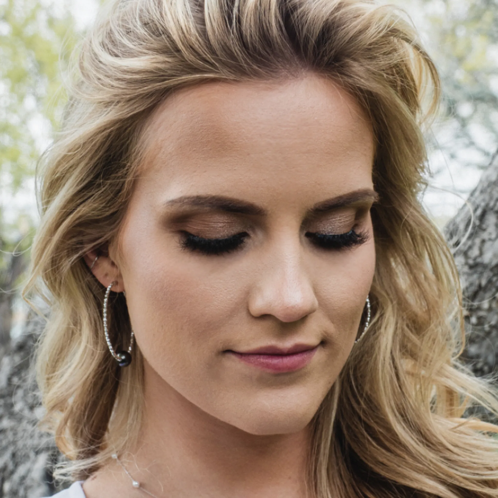 Sparkle Pearl Hoop Earrings