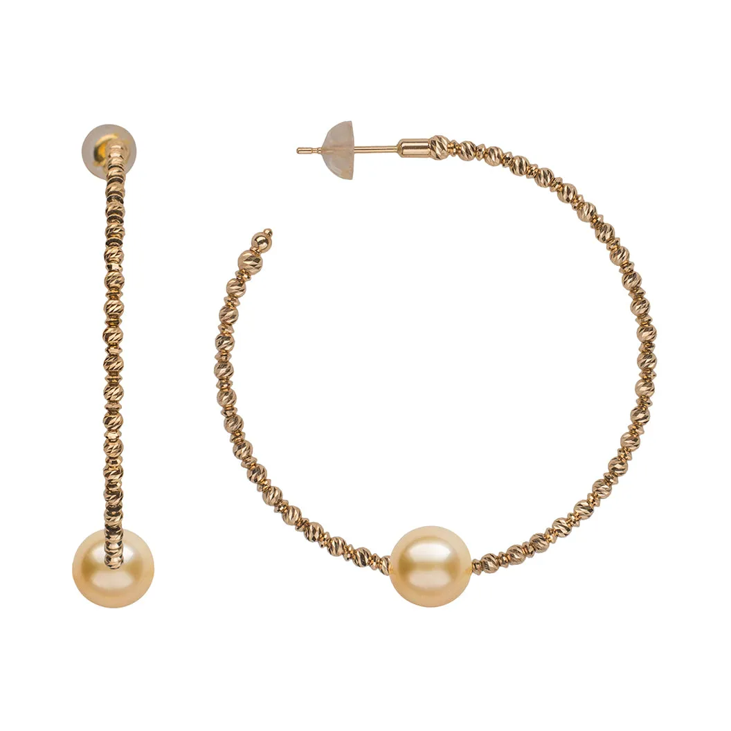 Sparkle Pearl Hoop Earrings