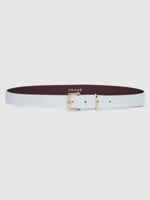 Square Buckle Belt -- Blanc