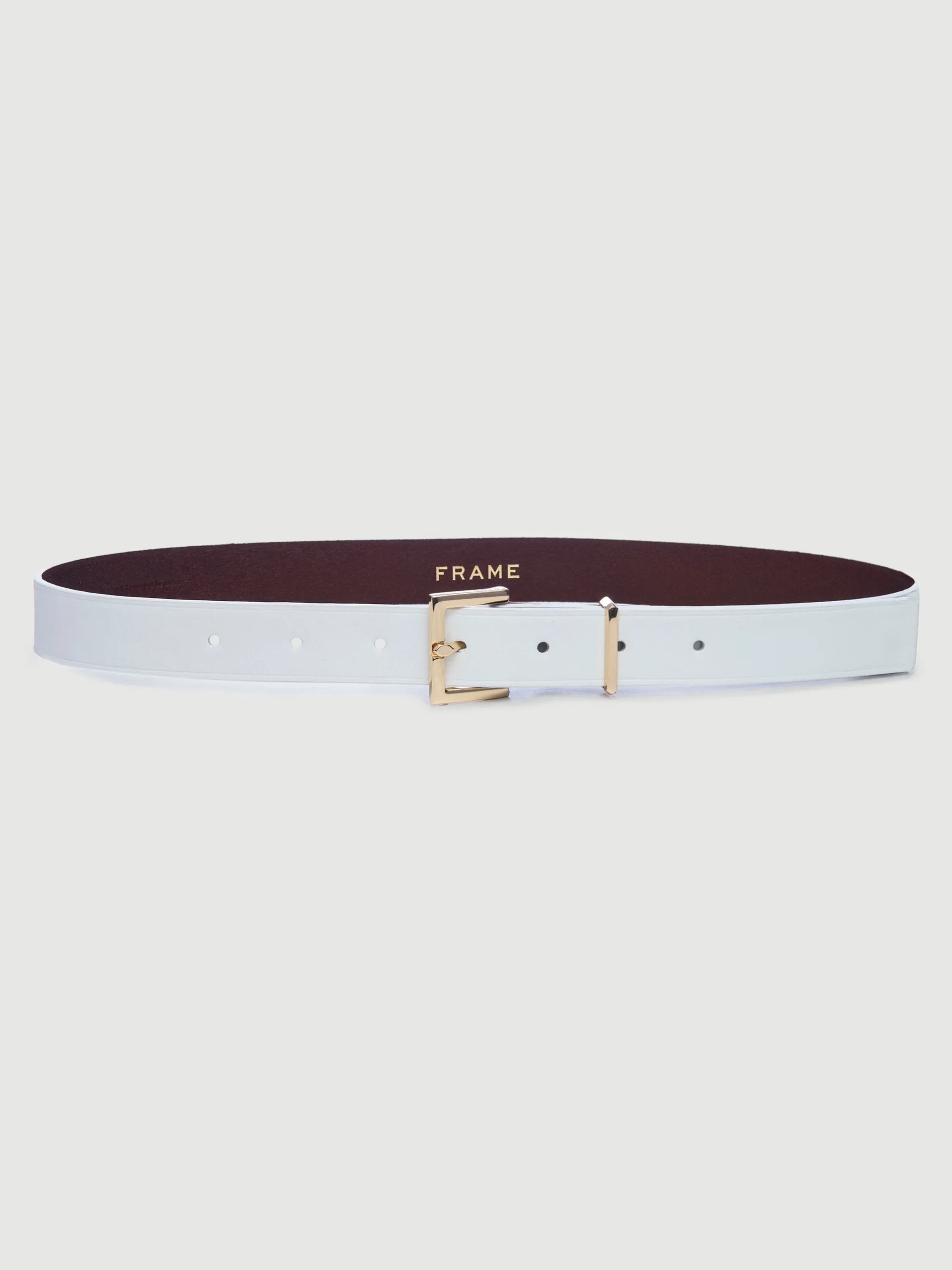 Square Buckle Belt -- Blanc