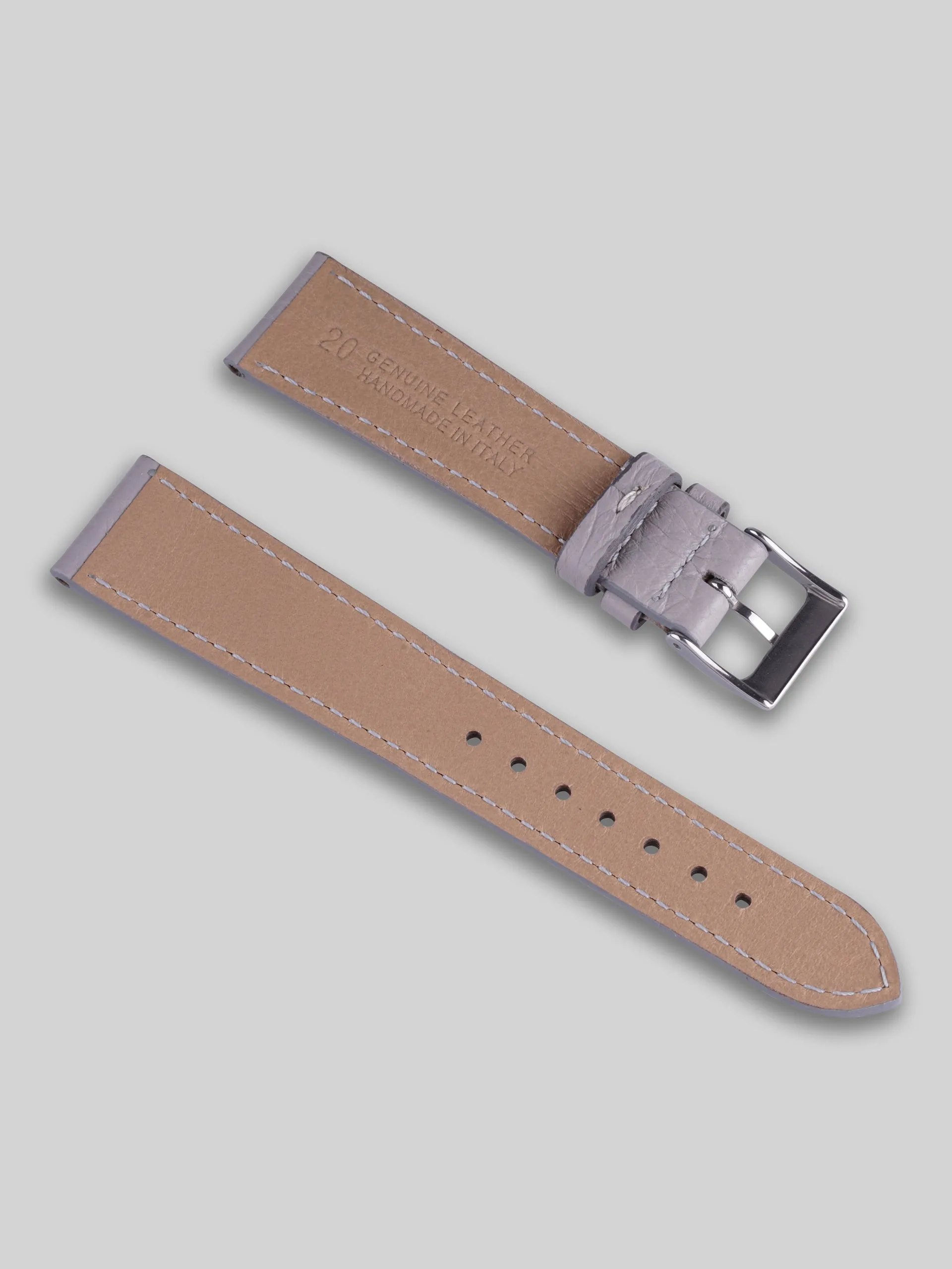 Textured Calfskin Watch Strap - Gainsboro