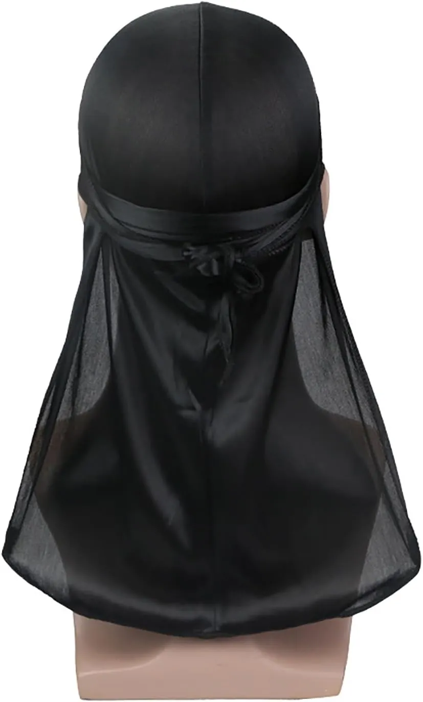 TopTie Silky Durag Headwraps Extra Long Tail Wide Straps for 360 Waves Do Rag