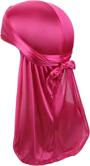 TopTie Silky Durag Headwraps Extra Long Tail Wide Straps for 360 Waves Do Rag
