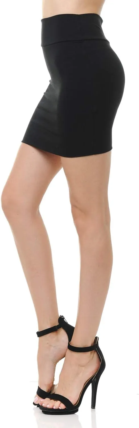 Trendy Street Basic Double-Layer Cotton Simple Stretchy Tube Pencil Mini Skirt
