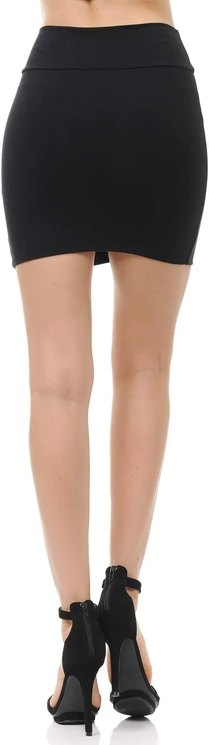 Trendy Street Basic Double-Layer Cotton Simple Stretchy Tube Pencil Mini Skirt