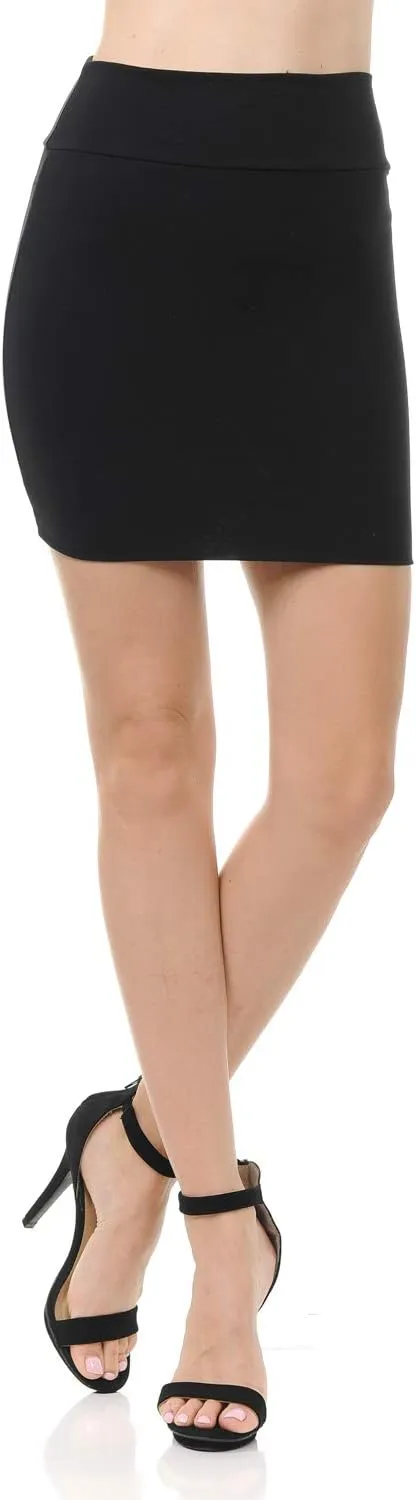 Trendy Street Basic Double-Layer Cotton Simple Stretchy Tube Pencil Mini Skirt
