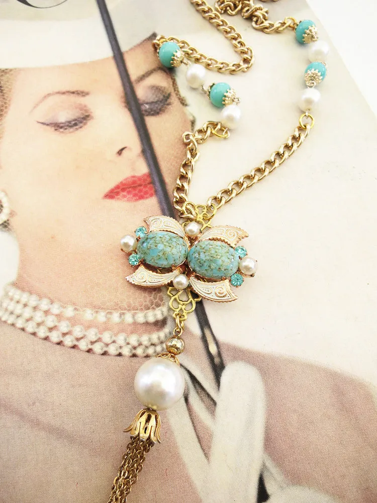Turquoise Butterfly Statement Necklace