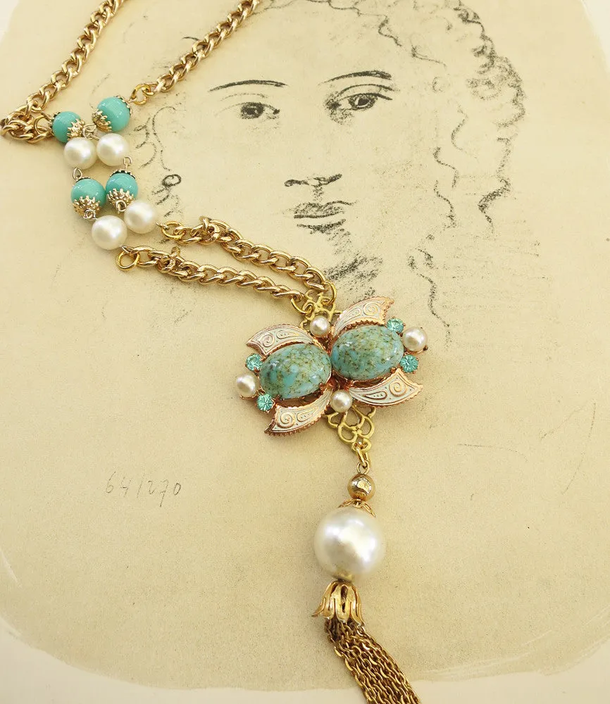 Turquoise Butterfly Statement Necklace