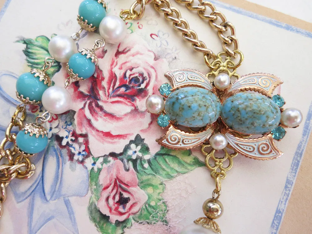 Turquoise Butterfly Statement Necklace
