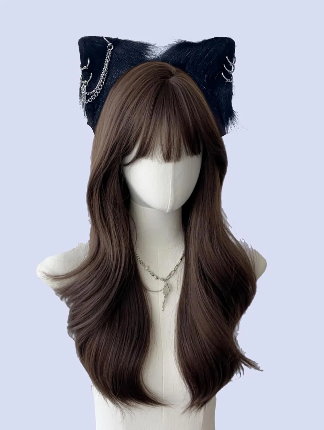 VIGVAN Cat Cosplay Ears Accessories Punk Gothic Cross Cat Ears Headbands Clips