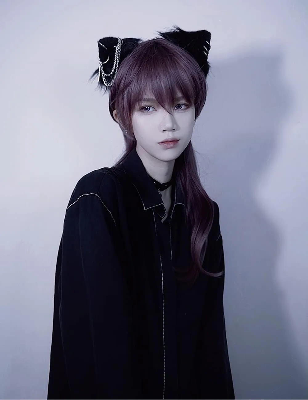 VIGVAN Cat Cosplay Ears Accessories Punk Gothic Cross Cat Ears Headbands Clips