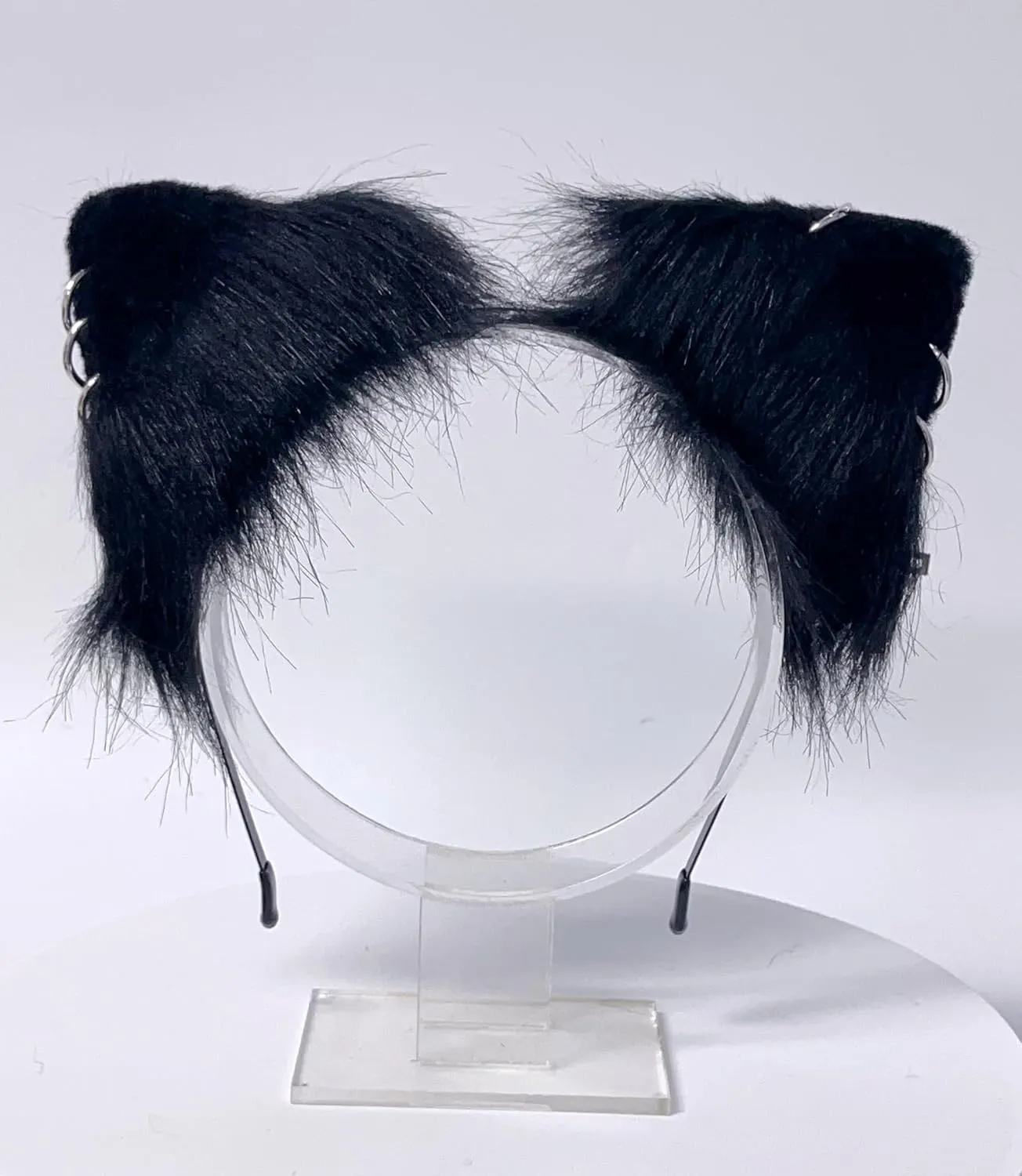 VIGVAN Cat Cosplay Ears Accessories Punk Gothic Cross Cat Ears Headbands Clips