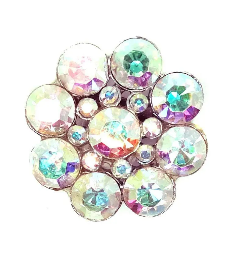 Vintage 1950s Aurora Borealis Flower Brooch