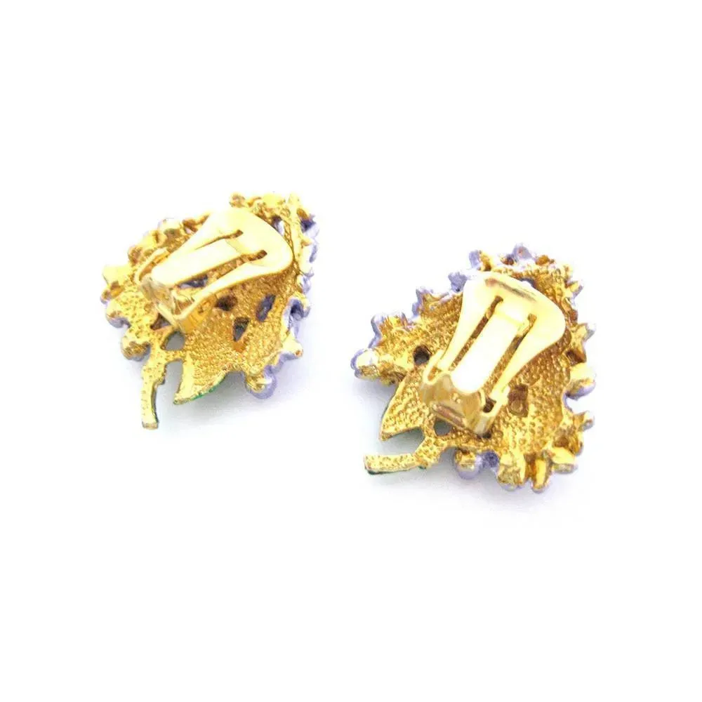 Vintage 1950's Love Lilac Flower Earrings & Brooch