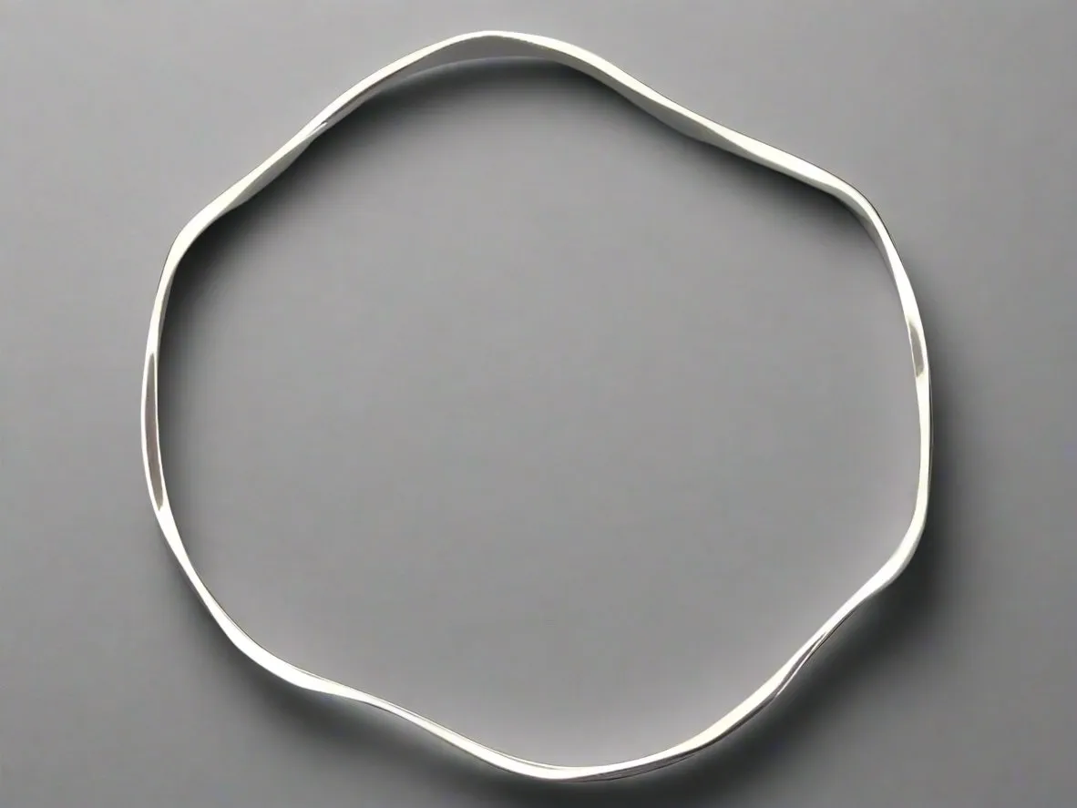 wavey bangle - sterling silver