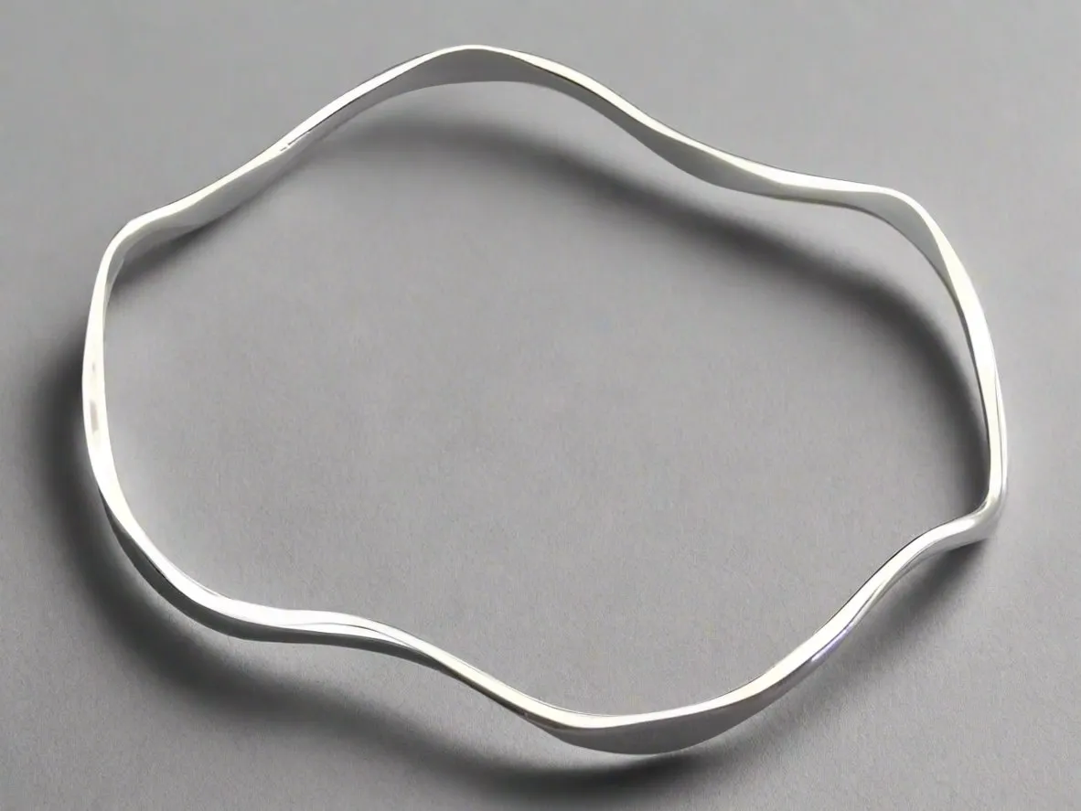 wavey bangle - sterling silver