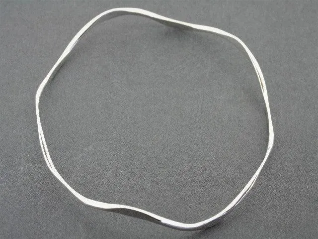 wavey bangle - sterling silver